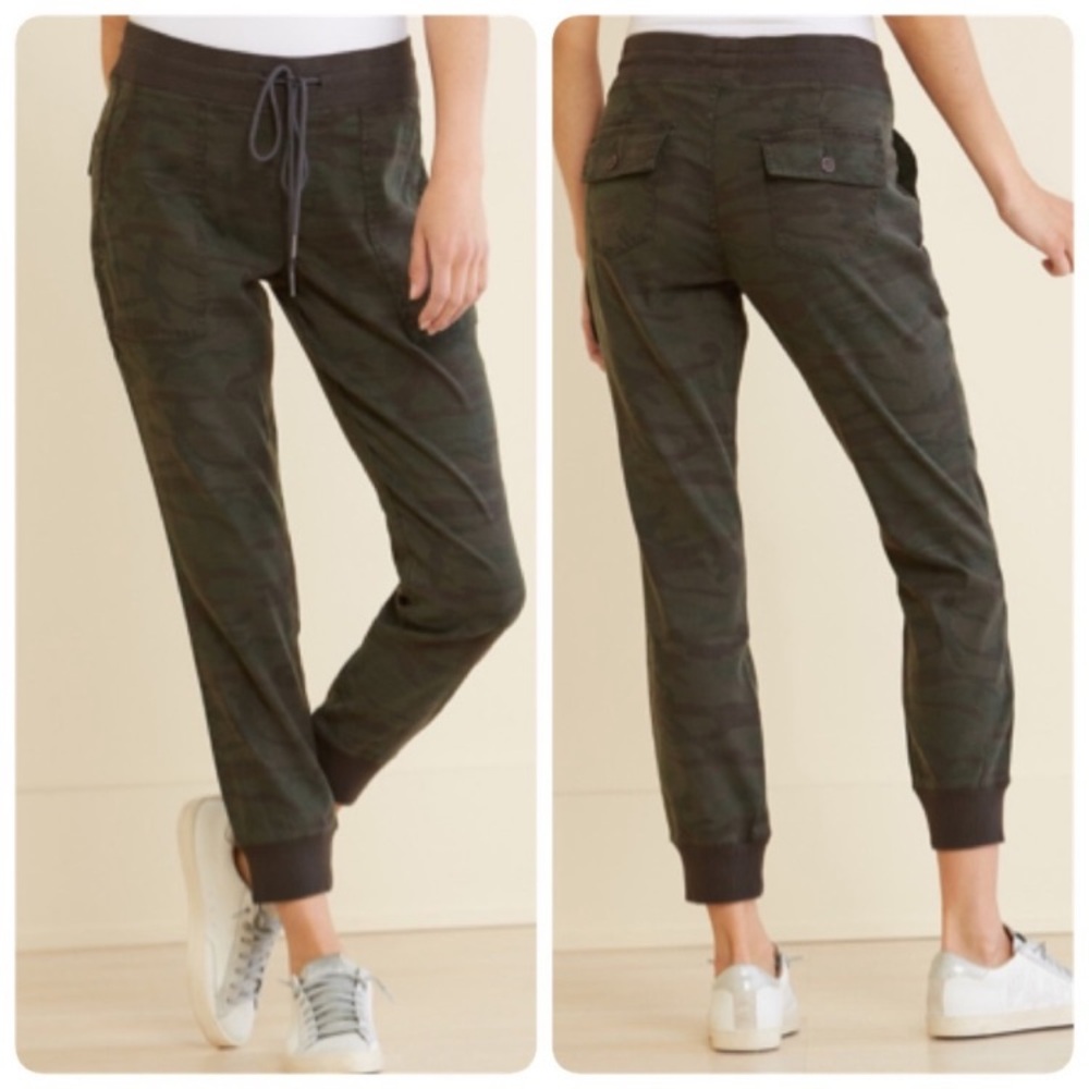 Level 99 Midnight Camo Gabrielle Jogger Pants Linen Blend Size Medium